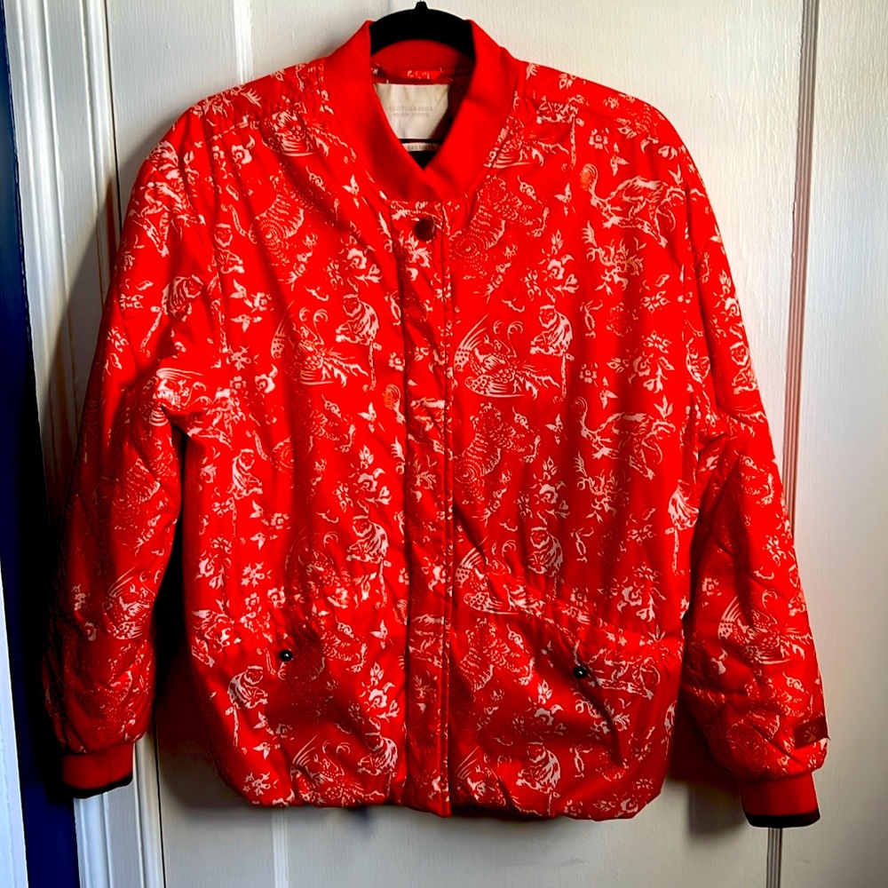 Women’s scotch and soda red bomber / puffer jacket